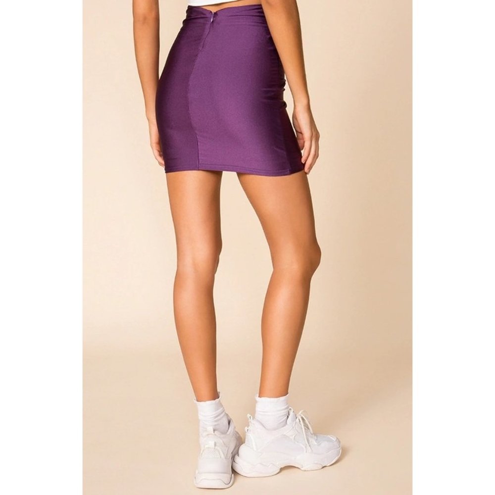 REVOLVE Superdown Kira Ruched Mini Skirt Purple Womens - Picture 3 of 11